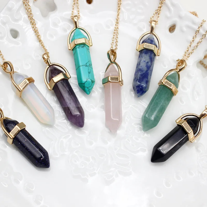 Hexagonal Crystal Pendant | Crystal Quartz Pendant | Charme En Pierre