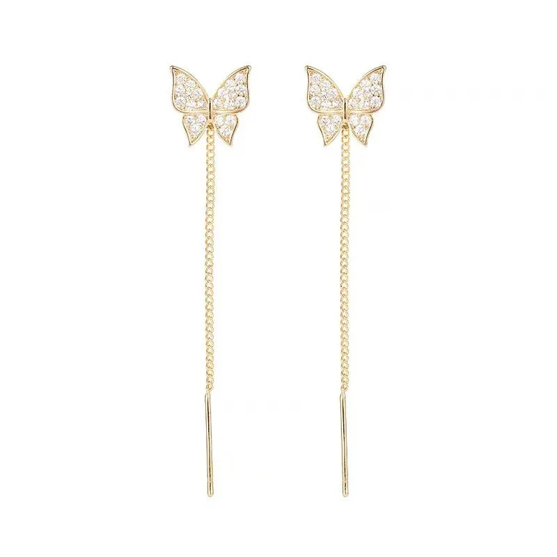 Green Crystal Golden Leaves Earrings for Women Daily Accessories