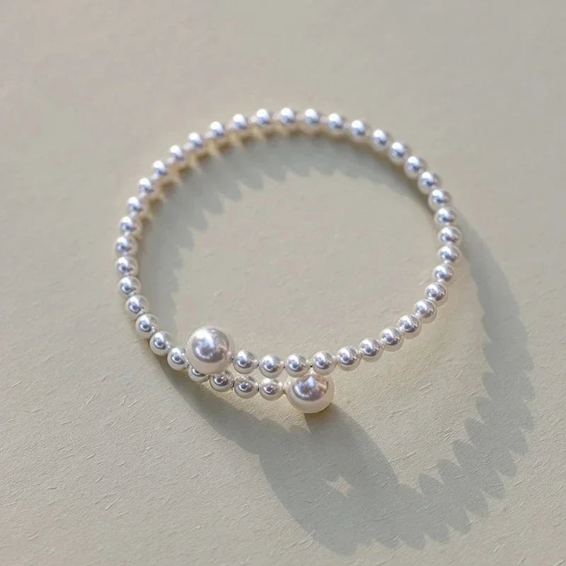 Imitation Pearl Bracelet | Stretchable Bracelet | Charme En Pierre