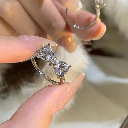 Crystal Kpop Crown Adjustable Ring Irregular Geometry Punk Rings