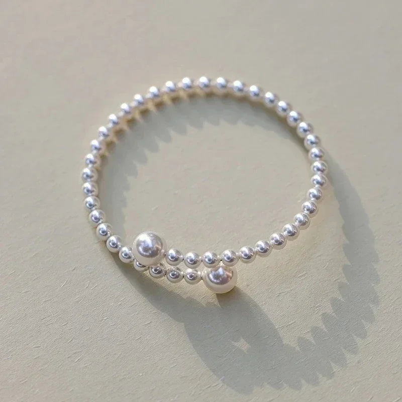 Imitation Pearl Bracelet | Stretchable Bracelet | Charme En Pierre