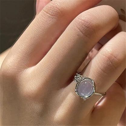 Crystal Kpop Crown Adjustable Ring Irregular Geometry Punk Rings