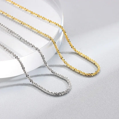 Stainless Steel Sparkling Clear Zircon Necklace for Women Girl