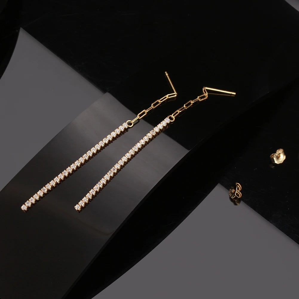 Gold Plated Paperclip Chains Tennis Bracelet For Women