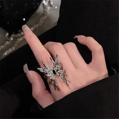 Crystal Kpop Crown Adjustable Ring Irregular Geometry Punk Rings