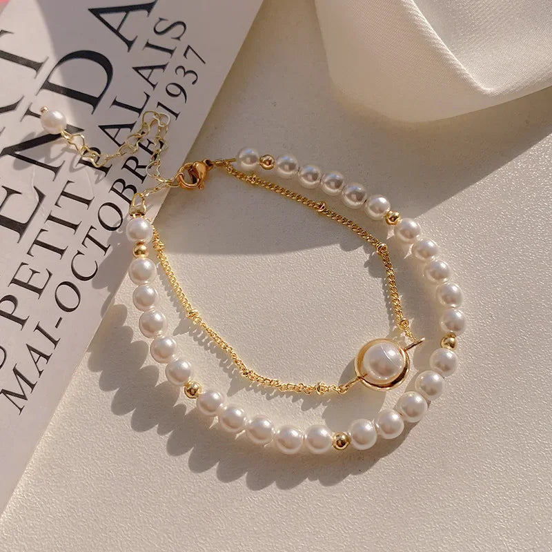 Imitation Pearl Stretchable Bracelet for Women Personalized Fashion