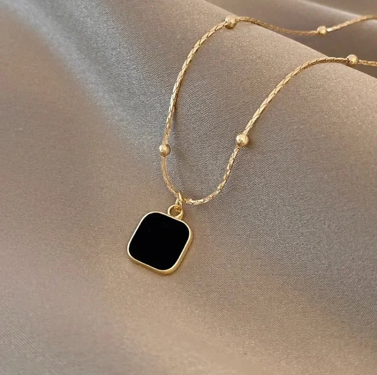 Black Pendant Choker | Black Pendant Necklaces | Charme En Pierre