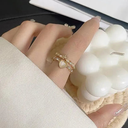 Crystal Kpop Crown Adjustable Ring Irregular Geometry Punk Rings