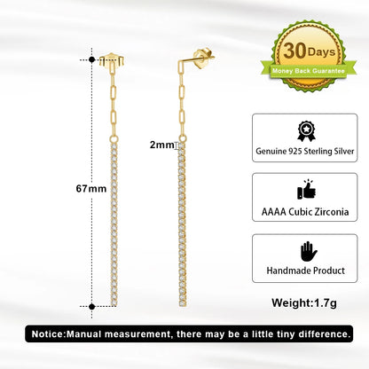 Gold Plated Paperclip Chains Tennis Bracelet For Women