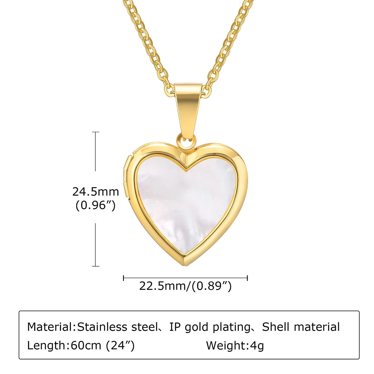 Women Locket Necklaces, Openable Heart Pendants, Stainless Steel