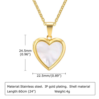 Women Locket Necklaces, Openable Heart Pendants, Stainless Steel