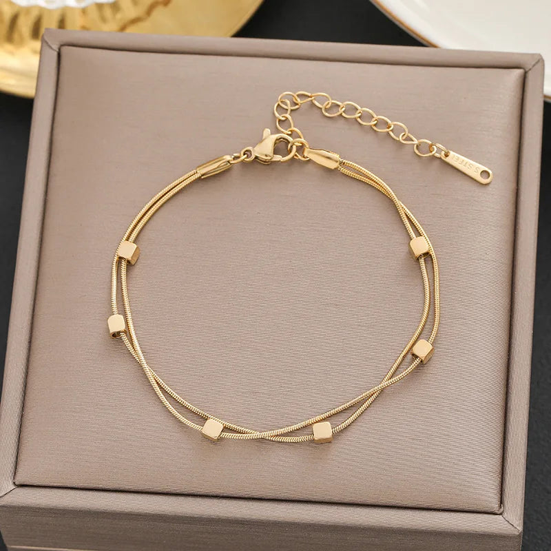 Fashion Letter D Star Simple Vintage Pendant Bracelet Woman