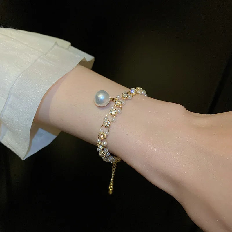 Imitation Pearl Stretchable Bracelet for Women Personalized Fashion