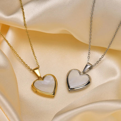 Women Locket Necklaces, Openable Heart Pendants, Stainless Steel