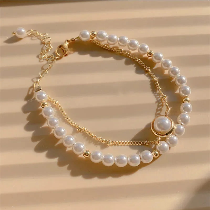 Imitation Pearl Stretchable Bracelet for Women Personalized Fashion